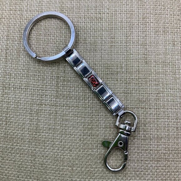 Stainless Steel Bally Total Fitness Charm 9mm Key Chain - Picture 1 of 5